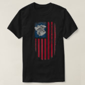 Old School HD Shovelhead störte USA Flag Motor T-Shirt (Design vorne)