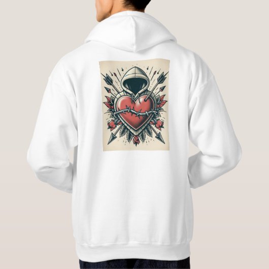 Old School Heart Tattoo Hoodie (Rückseite)