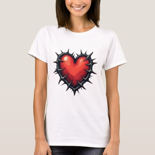 Old School Heart & Thorns Tattoo T - Shirt (Vorderseite)