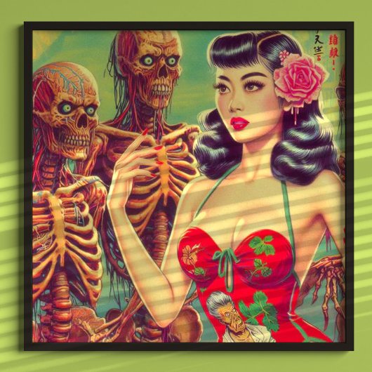 Old School Horror Girl Poster