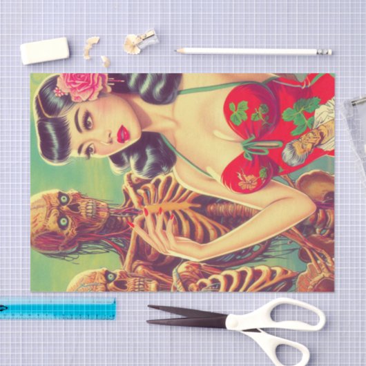 Old School Horror Girl Seidenpapier (Handwerk)