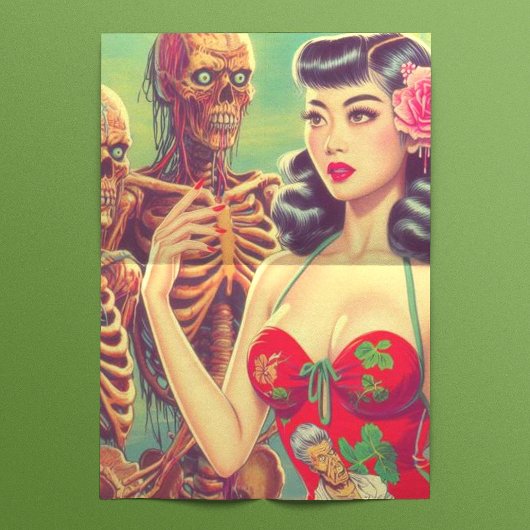 Old School Horror Girl Seidenpapier