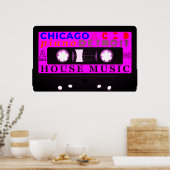 Old school house music inspired purple cassette poster (Küche)