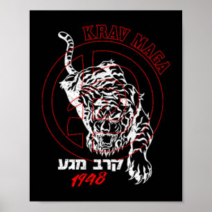 Old School Krav Hebräisches Logo Tiger Frauen &amp Poster