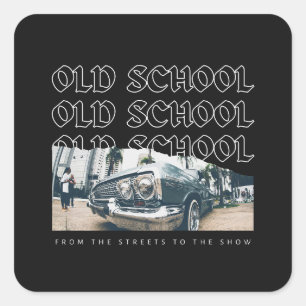 Old School Lowrider Tribute Quadratischer Aufkleber