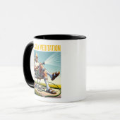 Old School Mann bewässert Rasen Tee Tasse (Vorderseite Links)