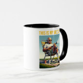 Old School Mann bewässert Rasen Tee Tasse (VorderseiteRechts)