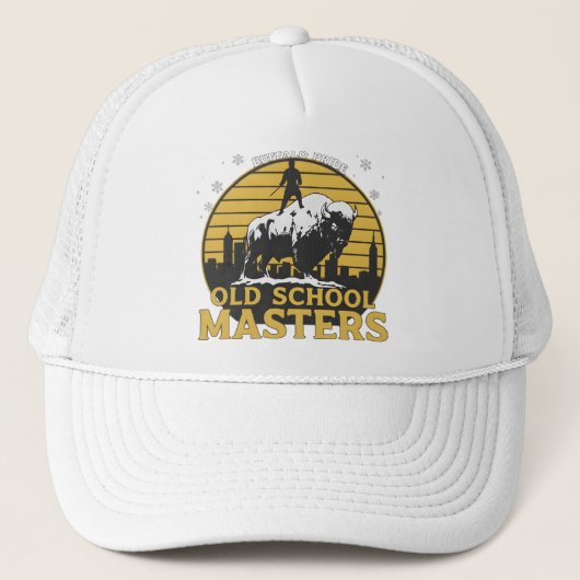 Old School Masters Retro Bull Graphic Truckerkappe (Vorderseite)