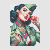 Old School Militär Pinup Seidenpapier (Vorderseite)