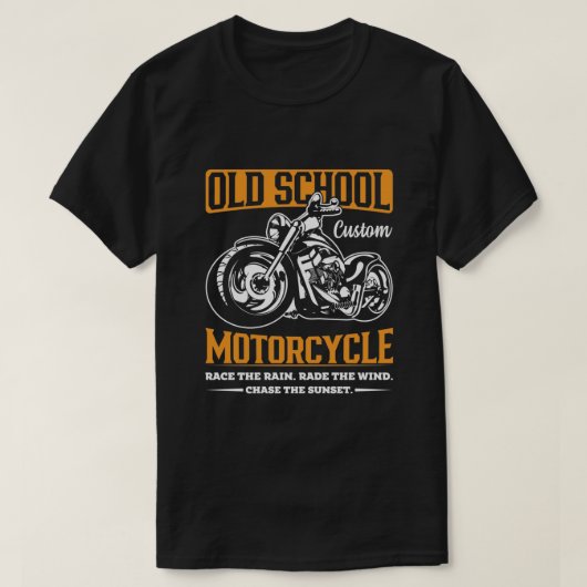 Old School Motorrad T-Shirt (Design vorne)