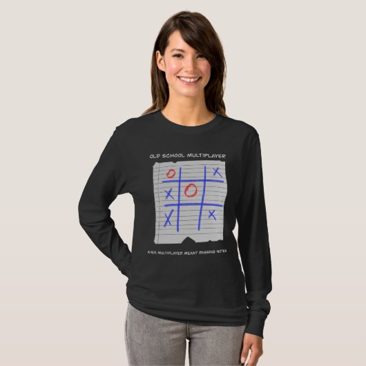 Old School Multiplayer Tic Tac Toe Nostalgic T-Shirt (Vorne ganz)