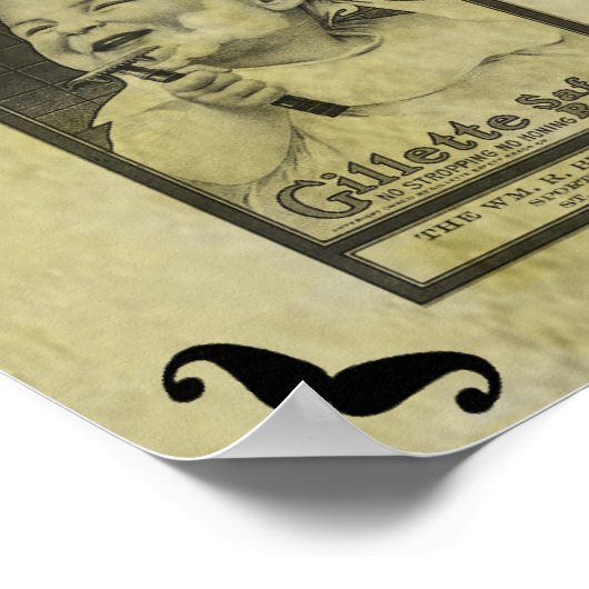 Old School Mustaches - guter Spaß für Bars n More Poster (Ecke)