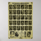 Old School Mustaches - guter Spaß für Bars n More Poster (Vorne)