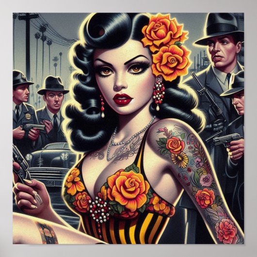 Old School Niedlich Goth Girl Poster (Vorne)