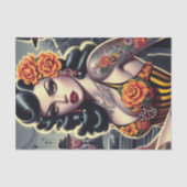 Old School Niedlich Goth Girl Seidenpapier (Vorderseite)