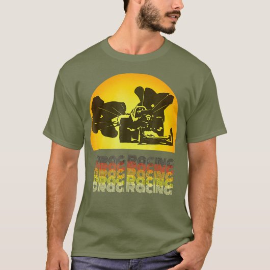 Old School Nostalgie Front Motor Dragster T-Shirt (Vorderseite)