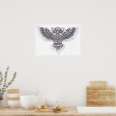 Old School Owl Tattoo Design Poster (Küche)