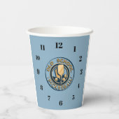 Old School Pickleball  clock paper caps Pappbecher (Rückseite)
