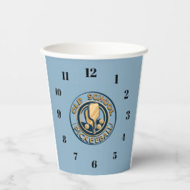 Old School Pickleball  clock paper caps Pappbecher