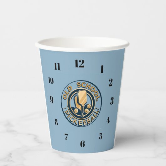Old School Pickleball  clock paper caps Pappbecher (Vorderseite)