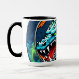 Old School Pickleball Drachen blau Tasse