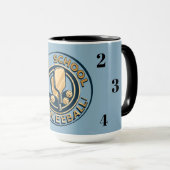 Old School Pickleball-Uhr-Tasse Tasse (VorderseiteRechts)