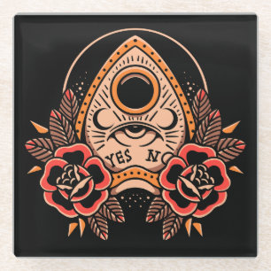 Old School Planchette Tattoo Untersetzer