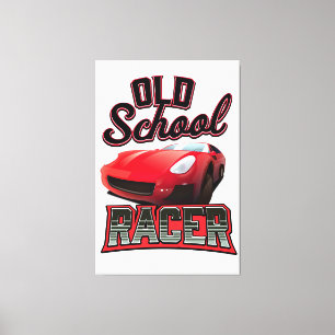 Old School Racer-Logo Leinwanddruck