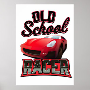 Old School Racer-Logo Poster