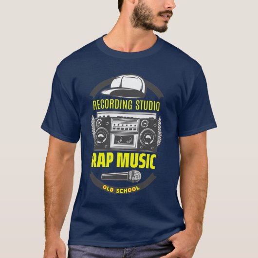 Old School Rap Music T - Shirt Recording Studio An (Vorderseite)