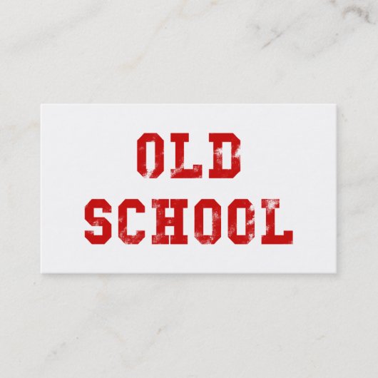 Old School Red Business Cards | Alte Skool-Geschen Visitenkarte (Vorderseite)