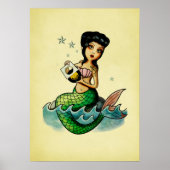 Old School Reggae Mermaid Poster (Vorne)