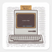 Old School regiert Retro-Computerspiel über Quadratischer Aufkleber (Vorderseite)