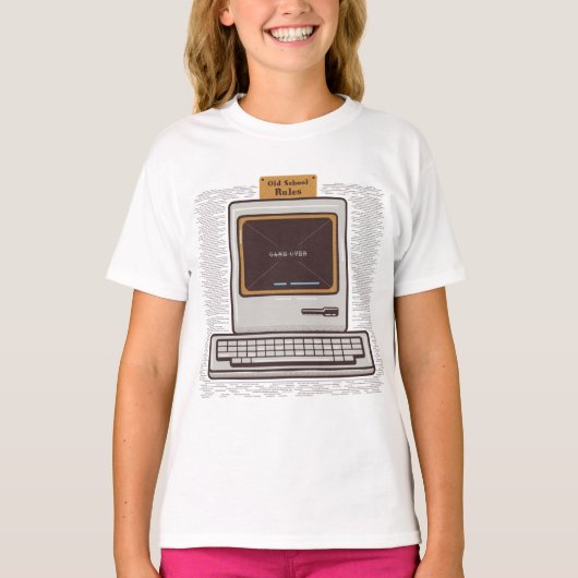 Old School regiert Retro-Computerspiel über T-Shirt (Vorderseite)