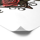 Old School Rose Herz Tattoo Valentinstag Graphi Poster (Ecke)