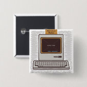 Old School Rules Retro Computer Game Over Button (Vorne & Hinten)