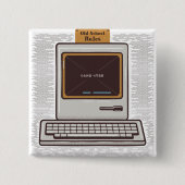 Old School Rules Retro Computer Game Over Button (Vorderseite)