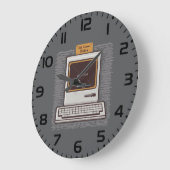 Old School Rules Retro Computer Game Over Große Wanduhr (Winkel)