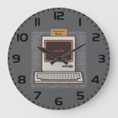 Old School Rules Retro Computer Game Over Große Wanduhr (Vorderseite)