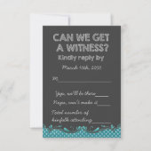 Old School Rustic Chalkboard Country Wedding UAWG RSVP Karte (Vorderseite)