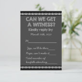 Old School Rustic Chalkboard Country Wedding UAWG RSVP Karte (Stehend Vorderseite)
