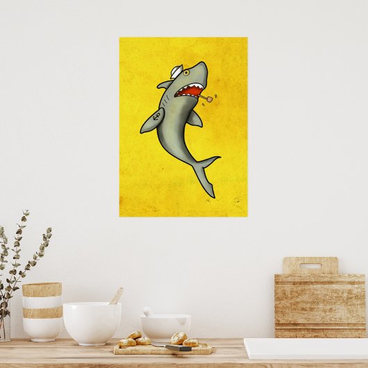 Old School Sailor Shark Poster (Küche)