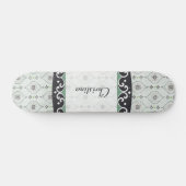 Old School Skateboard Blaue Blumen Muster (Horizontal)