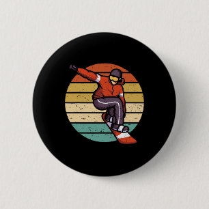 Old School Snowboarden - Snowboard Button