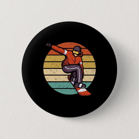 Old School Snowboarden - Snowboard Button (Vorderseite)