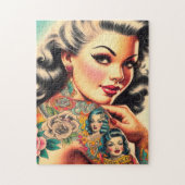 Old School Tattoo Button-up Puzzle (Vertikal)