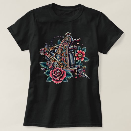 Old School Tattoo Coil Machine T-Shirt (Design vorne)
