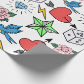 Old School Tattoo Geschenkpapier (Ecke)