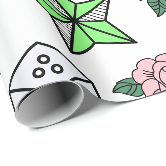 Old School Tattoo Geschenkpapier (Rolleneckpunkt)