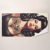 Old School Tattoo Girl Badehandtuch (Badehandtuch)